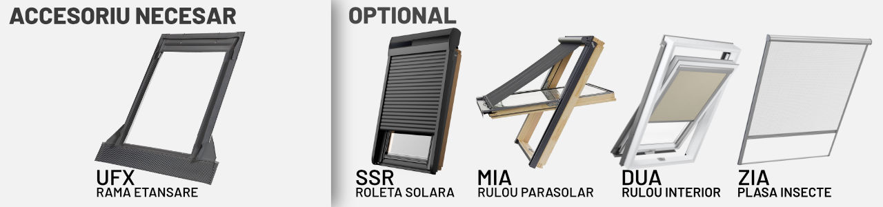 Fereastra mansarda DEPOSKY TRIO GLASS - Accesorii necesare si optionale fereastra mansarda
